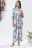 Sky Blue Printed Pure Cotton Co-ord Set GulaboSitabo
