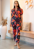 Buttoned-down Bold Floral Printed Pure Cotton Co-ord Set GulaboSitabo
