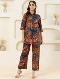 Abstract Printed Pure Cotton Co-ord Set GulaboSitabo