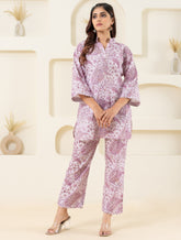 Light Pink Paisley Printed Pure Cotton Co-ord Set GulaboSitabo