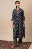 Ajrakh Block Printed Pure Cotton Straight Kurta Set GulaboSitabo