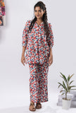 Off White Printed Pure Cotton Floral Co-ord Set