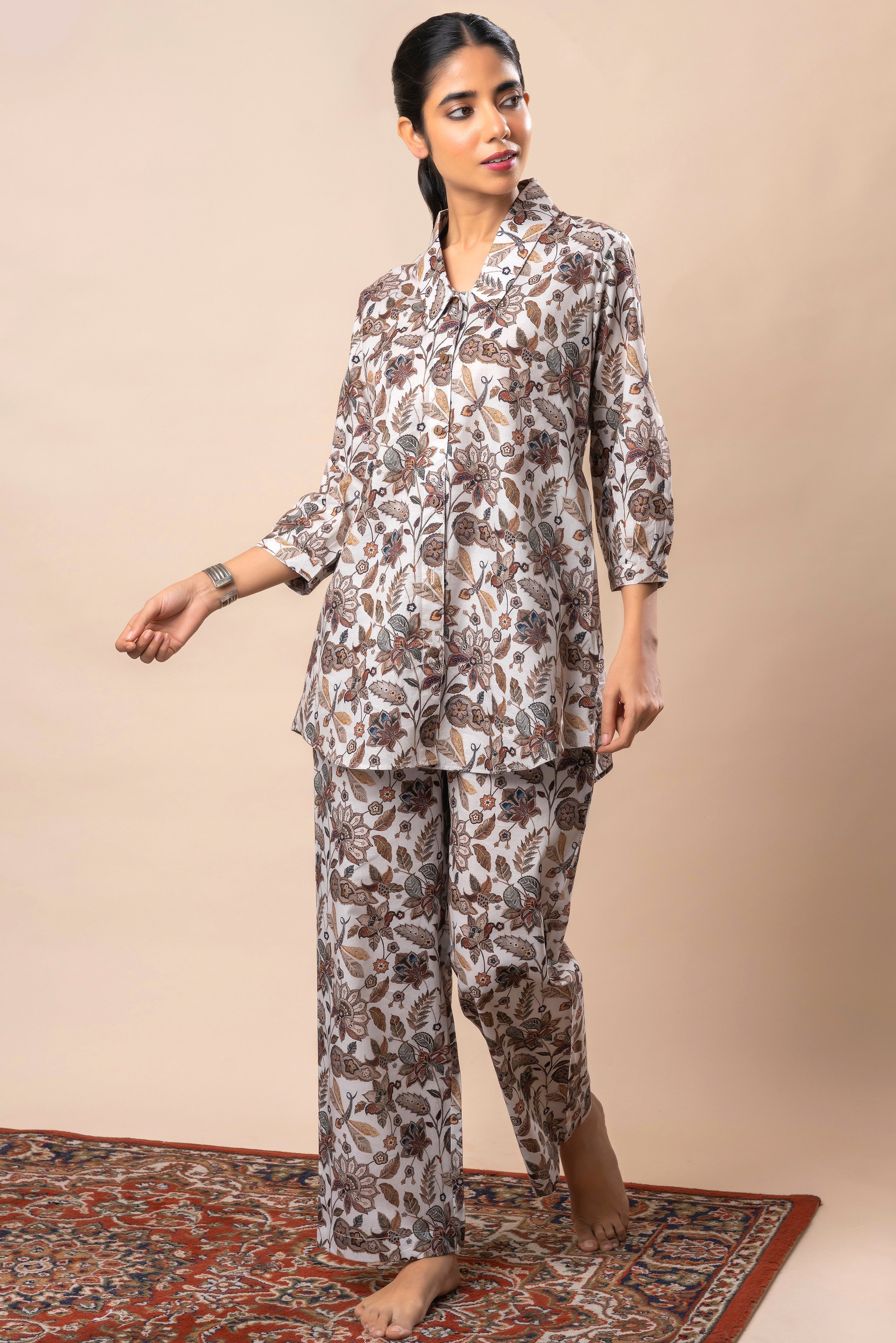 Off White Jaal Printed Pure Cotton Co-ord Set GulaboSitabo