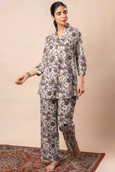 Off White Jaal Printed Pure Cotton Co-ord Set GulaboSitabo