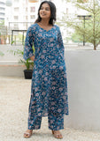 Sweetheart Neck with flared V Sleeve Printed Pure Cotton Kurta