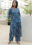 Sweetheart Neck with flared V Sleeve Printed Pure Cotton Kurta GulaboSitabo