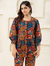 Abstract Printed Pure Cotton Co-ord Set With Puffed Sleeves GulaboSitabo