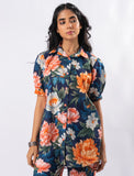 Bold Floral Buttoned Down Pure Cotton Printed Co-ord Set