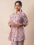 White Printed Pure Cotton Co-ord Set GulaboSitabo
