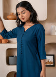 Sapphire Notched Neck with Regular Sleeve Kurta GulaboSitabo
