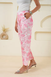 Abstract Floral Line Printed Pure Cotton Pant GulaboSitabo