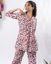 Off White Printed Pure Cotton Floral Co-ord Set GulaboSitabo