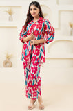 Pink Flower Printed Pure Cotton Flared Co-ord Set GulaboSitabo