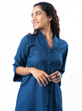 Sapphire Shawl Collar Co-ord Set with Curved Sleeves