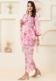 White Flower Abstract Printed Pure Cotton Co-ord Set
