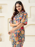 Grey Multi Color Floral Pure Cotton Printed Co-ord Set