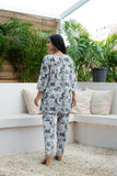 Box Pleated Floral Printed Sweetheart Neckline Pure Cotton Flared Top GulaboSitabo