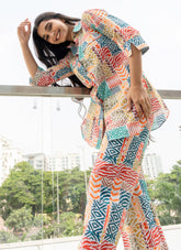 White Printed Pure Cotton Co-ord Set GulaboSitabo