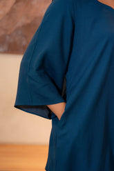 Sapphire Sweetheart Neck with flared Sleeve Top GulaboSitabo