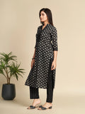 Black Printed Pure Cotton Kurta Set GulaboSitabo