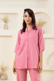 Pink Shawl Collar Solid (Top) GulaboSitabo