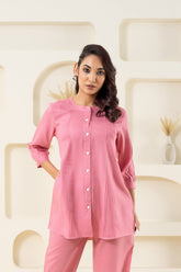 Pink Pleated Solid (Top) GulaboSitabo