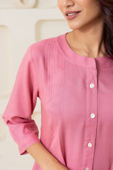 Pink Pleated Solid (Top) GulaboSitabo