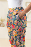 Grey Floral Printed Pure Cotton Pant GulaboSitabo