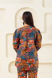 Abstract Printed Pure Cotton Shirt With Puffed Sleeves (Shirt) GulaboSitabo