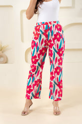 Pink Flower Printed Pure Cotton Pant GulaboSitabo