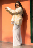 Yellow Broad Stripe Pure Cotton Oversized Shirt GulaboSitabo