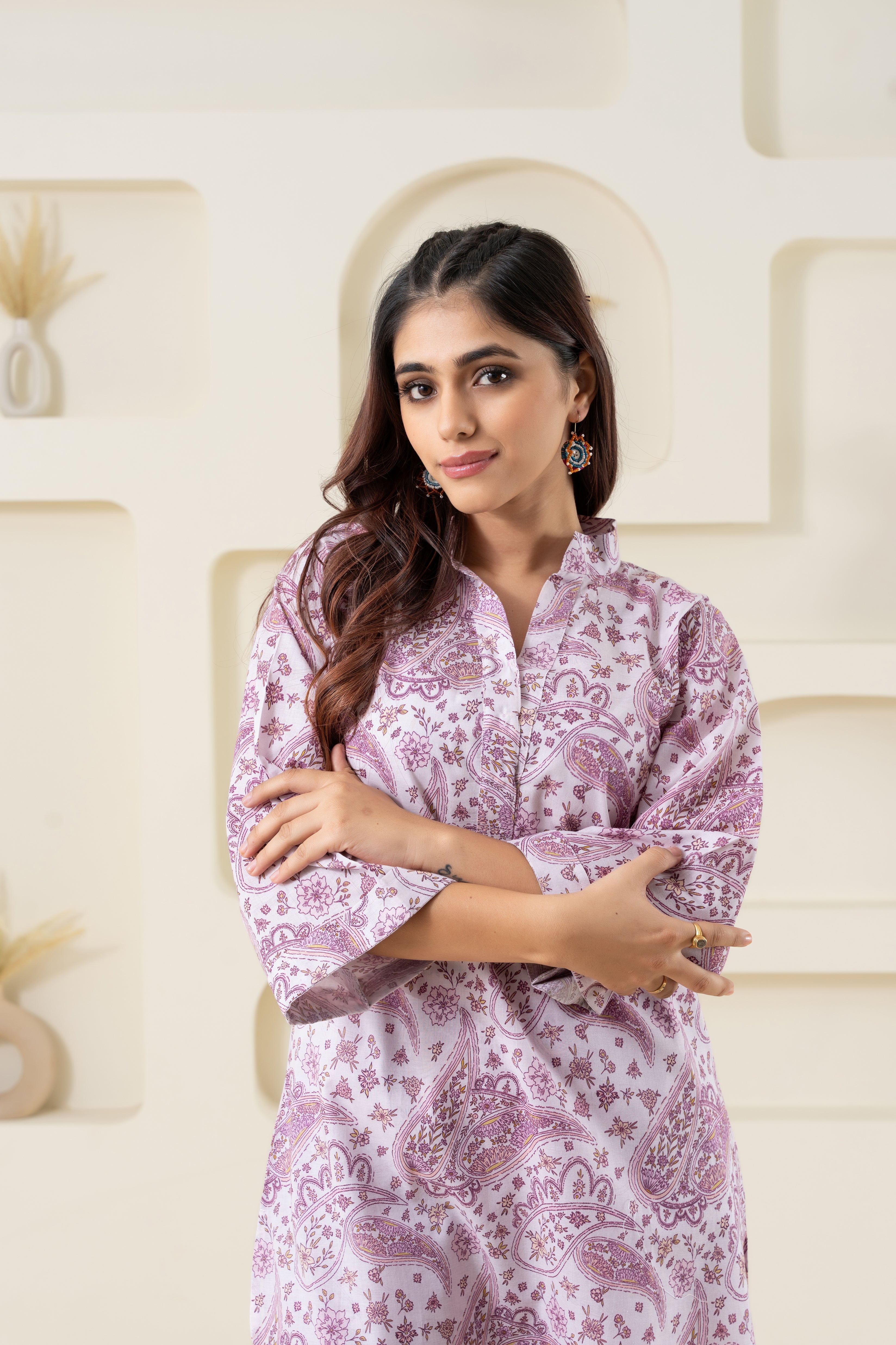 Light Pink Paisley Printed Pure Cotton (Top) GulaboSitabo