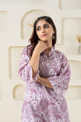 Light Pink Paisley Printed Pure Cotton (Top) GulaboSitabo