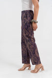 Purple Paisley Printed Pure Cotton Pant GulaboSitabo