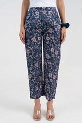 Blue Floral Printed Pure Cotton Pant GulaboSitabo