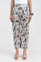 White Floral All Over Printed Pure Cotton Pant GulaboSitabo
