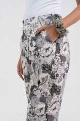 White Floral All Over Printed Pure Cotton Pant GulaboSitabo
