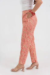 Stripe Block Printed Pure Cotton Pant GulaboSitabo