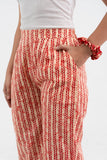Stripe Block Printed Pure Cotton Pant GulaboSitabo