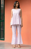 Baby Pink Stripe Pure Cotton Sleeveless Top GulaboSitabo