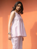 Baby Pink Stripe Pure Cotton Sleeveless Top GulaboSitabo