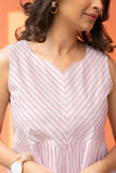Baby Pink Stripe Pure Cotton Sleeveless Top GulaboSitabo