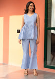 Blue Stripe Pure Cotton Sleeveless Top GulaboSitabo