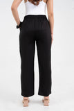 Black Solid Viscose Pant with Pleated Bottom GulaboSitabo