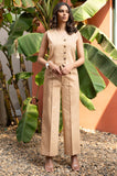 Beige Pure Cotton Vest Co-ord Set GulaboSitabo