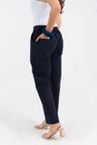 Navy Blue Pure Cotton Solid Cargo Pant GulaboSitabo