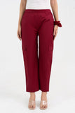 Maroon Pure Cotton Solid Cargo Pant GulaboSitabo