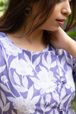 Lilac Cross Pattern Pure Cotton Block Printed Pure Cotton Co-ord Set GulaboSitabo