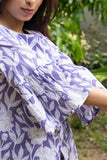 Lilac Cross Pattern Pure Cotton Block Printed Pure Cotton Co-ord Set GulaboSitabo