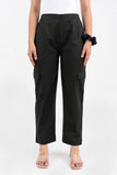 Black Pure Cotton Solid Cargo Pant GulaboSitabo